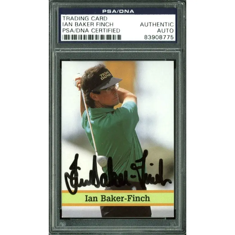 Ian Baker Finch Authentic Signed Card Fax Pax Golf #21 PSA/DNA Slabbed