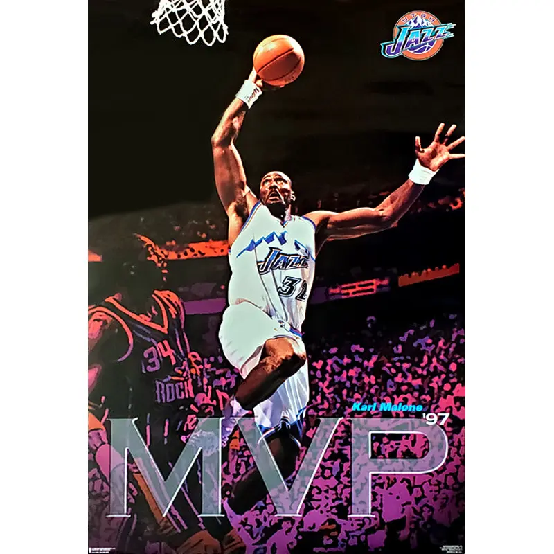 Karl Malone 1996-97 NBA MVP Utah Jazz NBA Basketball Poster - Costacos Sports