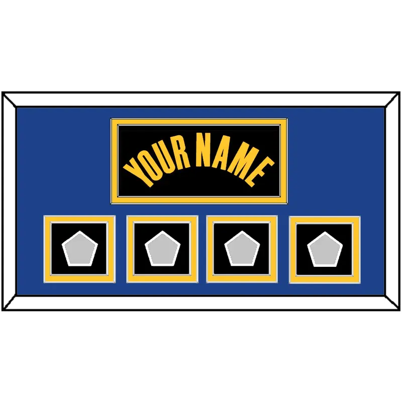Golden State Name & 4 Finals Patches - Black City (2021-2022) - Double Mat 3