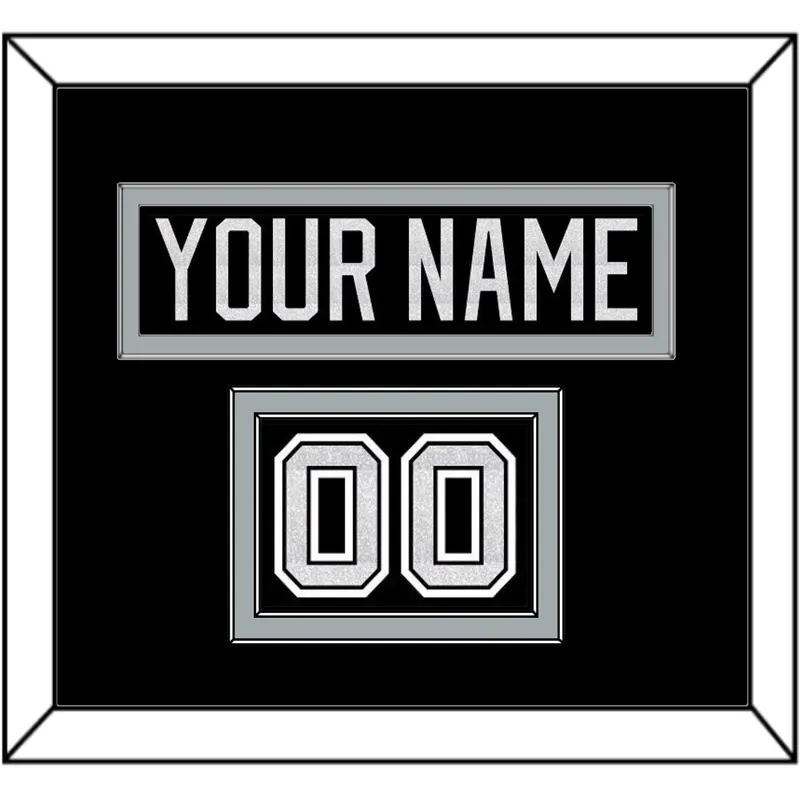 Los Angeles Nameplate & Number (Shoulder) - Home Black - Double Mat 2