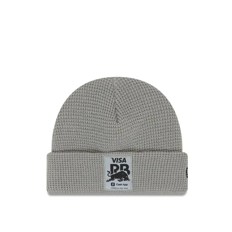 Visa Cash App Racing Bulls Waffle Grey Short Cuff Knit Beanie Hat