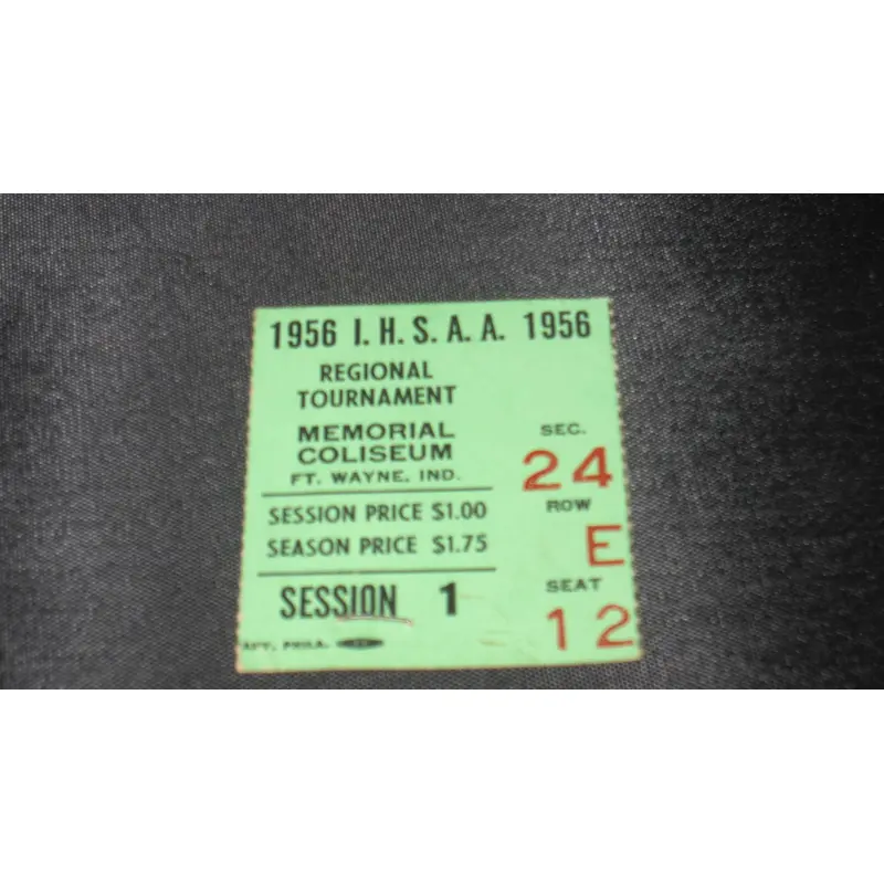 1956 Ft. Wayne, Indiana High School Basketball Regional Ticket Stub