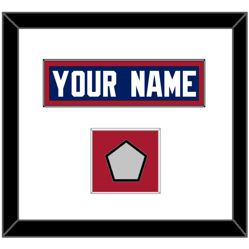 New York Nameplate & Super Bowl Jersey Patch - Home Blue - Single Mat 1