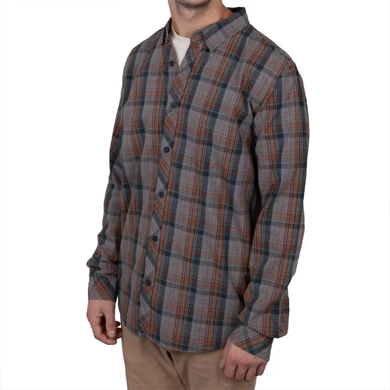 O'Neill - Casbar Navy Plaid Long Sleeve Button-Up Shirt