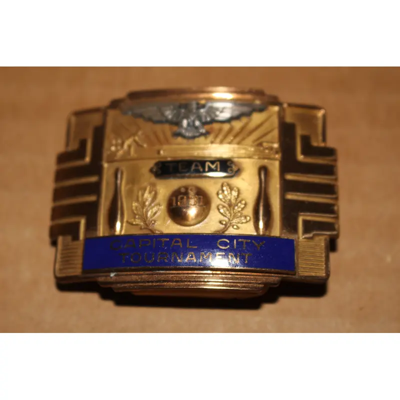 1951 Indianapolis Capital City Bowling Tournament Team Champions Belt Buckle