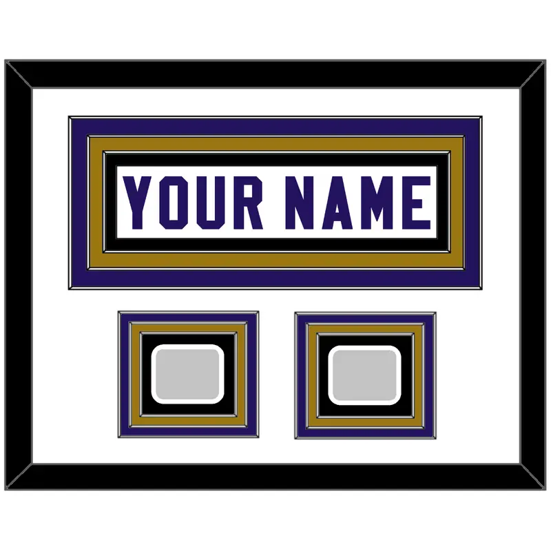 Baltimore Nameplate & 2 Super Bowl Jersey Patches - Road White - Triple Mat 1
