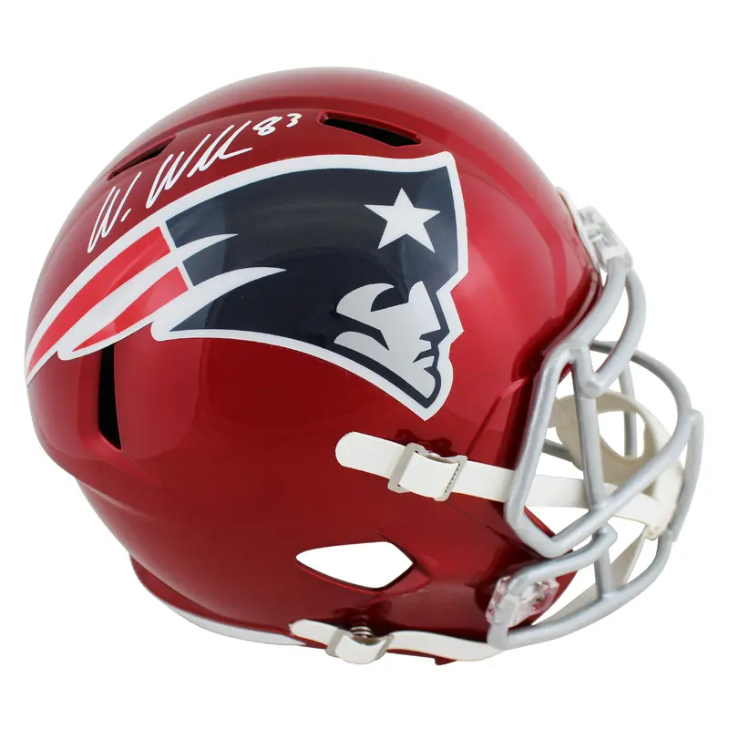 Patriots Wes Welker Authentic Signed Flash Full Size Speed Rep Helmet BAS Wit
