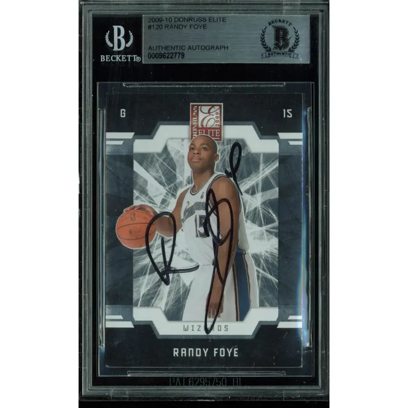 Wizards Randy Foye Authentic Signed Card 2009 Donruss Elite #120 BAS Slabbed