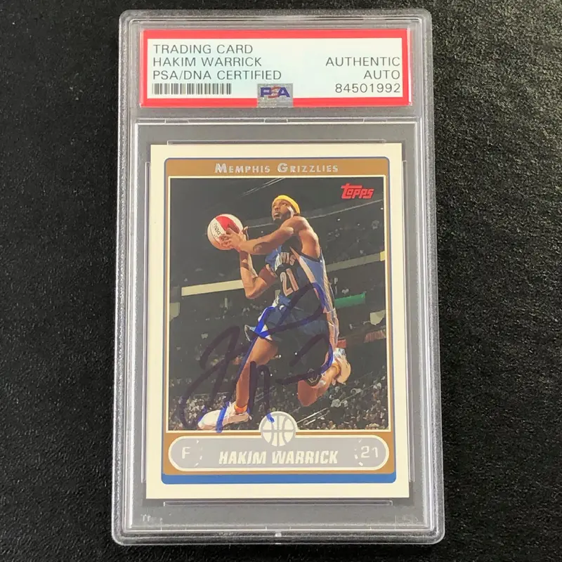 2006-07 Topps #92 Hakim Warrick Signed Card AUTO PSA Slabbed Grizzlies