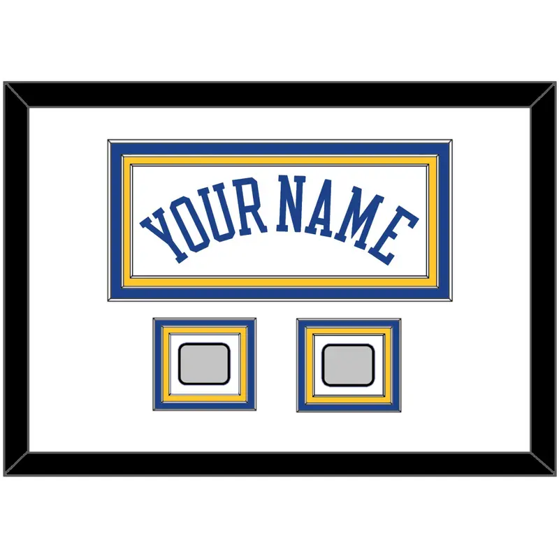 Golden State Name & 2 Champions Patches - Home White (2010-2019) - Triple Mat 1