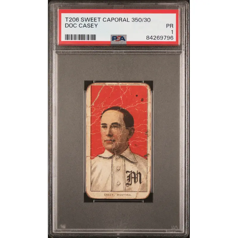 Doc Casey 1909-11 T206 Sweet Caporal 350/30 PSA 1 Poor