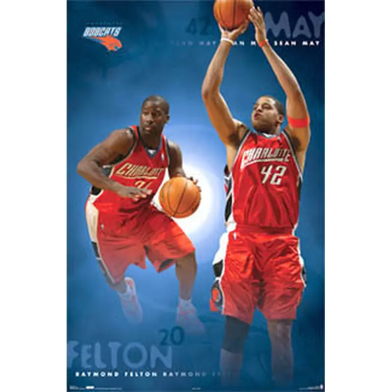Raymond Felton and Sean May "Carolina Duo" Charlotte Bobcats NBA Poster - Costacos 2006