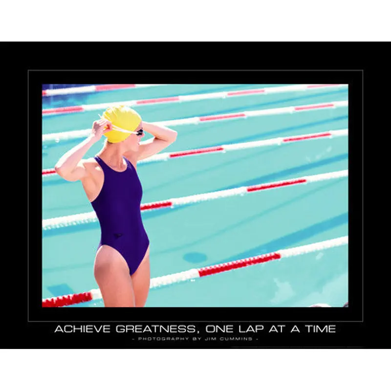 Swimming "Achieve Greatness" Motivational Poster - SportsPosterWarehouse.com