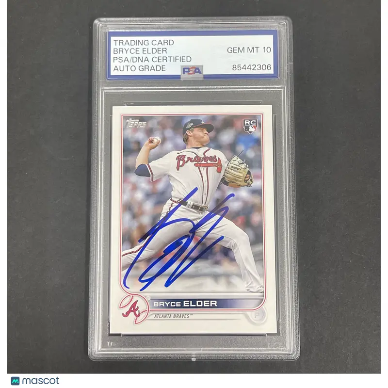 2022 Topps Update Series #US52 Bryce Elder RC signed card PSA Auto 10