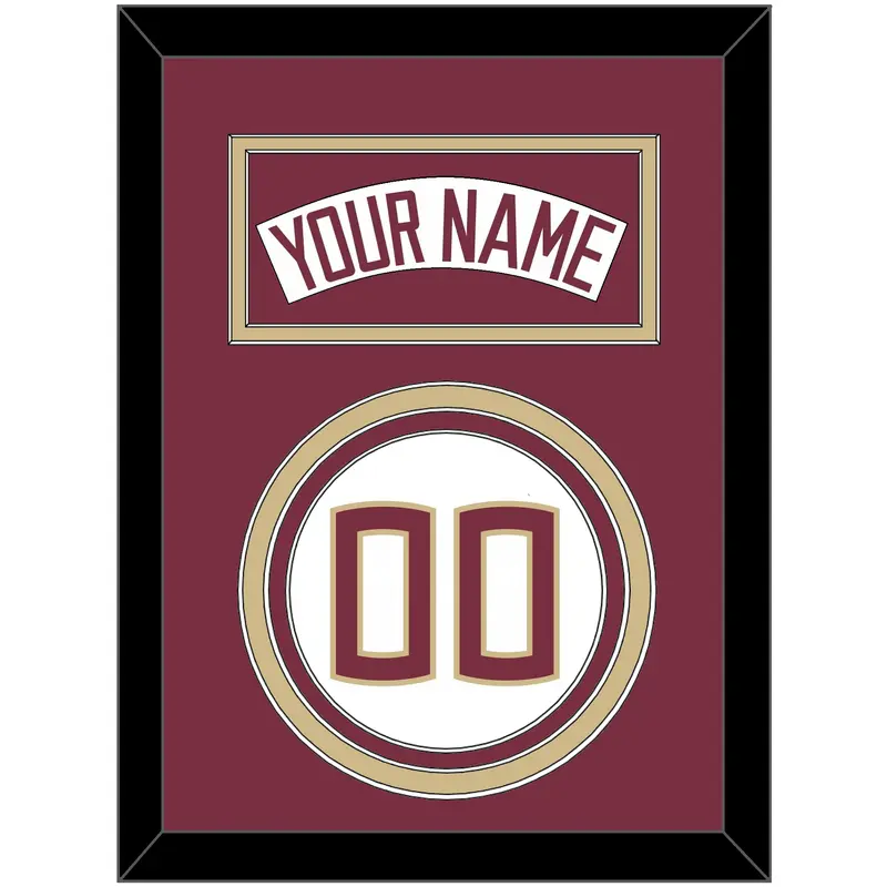Florida State Baseball Nameplate & Number (Back) - Home White (2016-2018) - Triple Mat 3