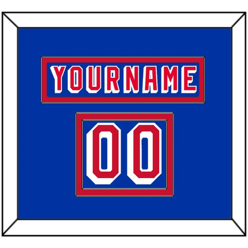 New York Nameplate & Number (Shoulder) - Road Blue (1978-1990) - Double Mat 2