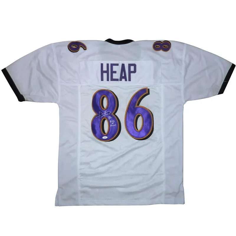 Todd Heap Autographed Baltimore (White #86) Custom Jersey w/ Ring of Honor - JSA