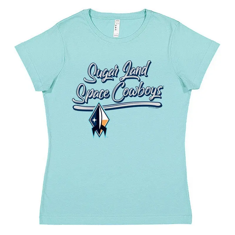 Sugar Land Space Cowboys Soft as a Grape Women's Tee Fine Jersey Blue