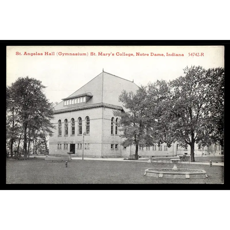Vintage St. Mary's Notre Dame Gymnasium Postcard