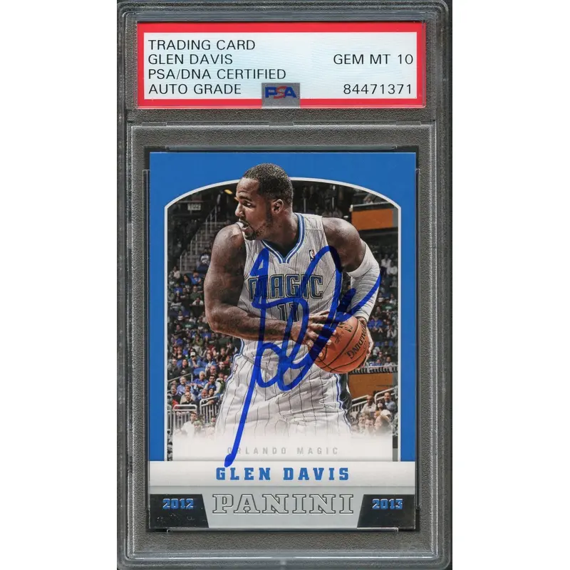 2012-13 Panini Basketball #65 Glen Davis Signed Card AUTO 10 PSA/DNA Slabbed Magic