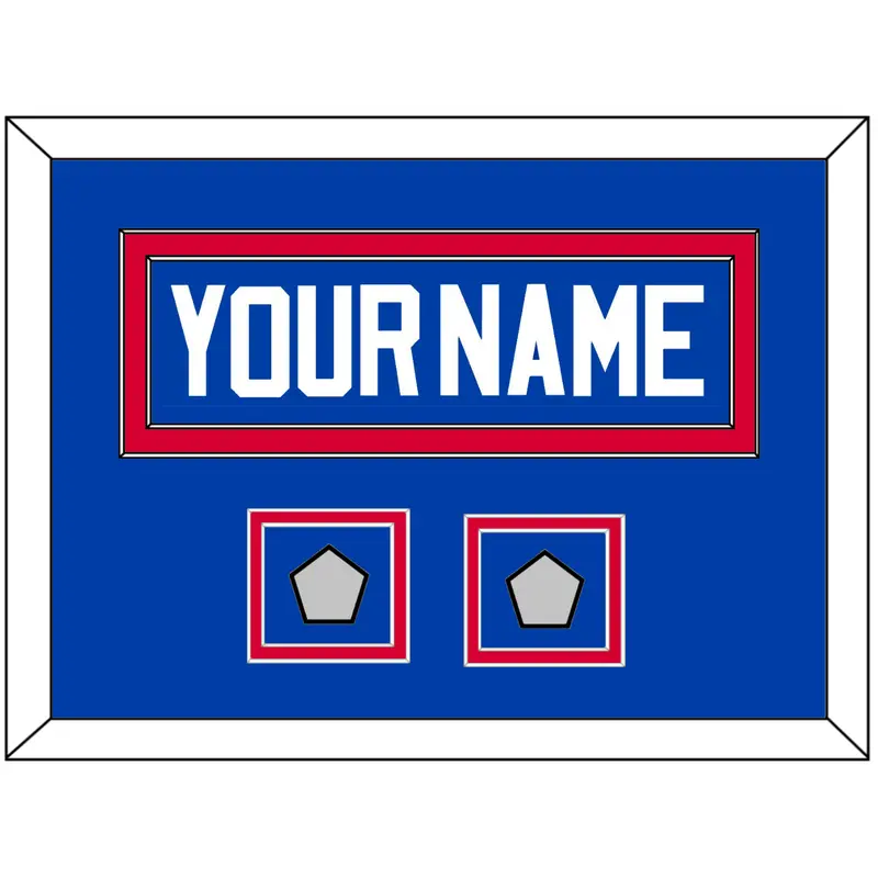 Detroit Name & 2 Champions Patches - Road Blue (1981-1996) - Double Mat 3