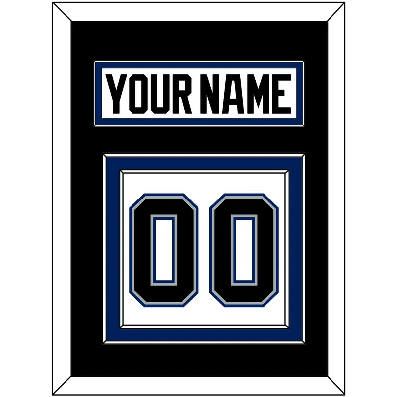 Tampa Bay Nameplate & Number (Back) - Home White (2001-2007) - Double Mat 3