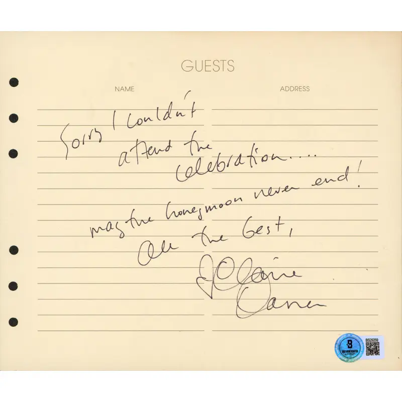 Claire Danes Home for the Holidays Signed 7x8.5 Personal Letter BAS #BS29259
