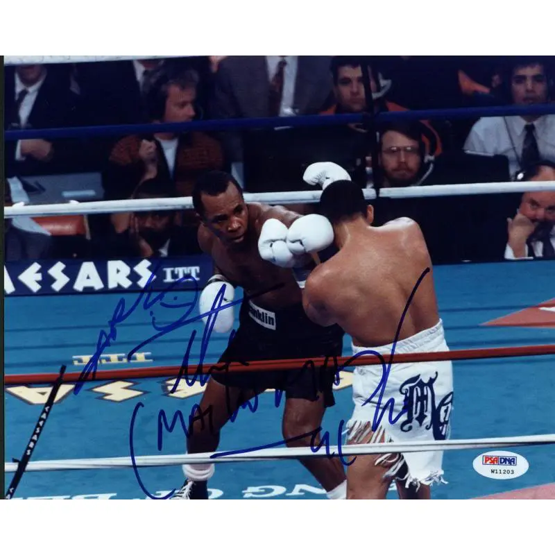 Sugar Ray Leonard & Hector Macho Camacho Signed Authentic 8X10 Photo PSA #W11203