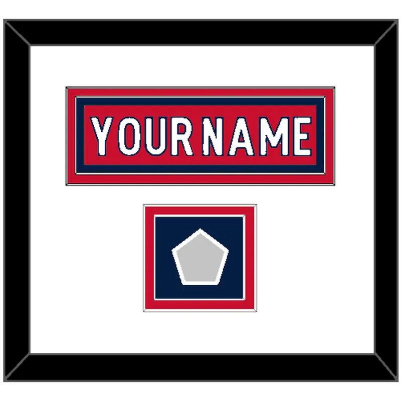 Washington Nameplate & 2018 Stanley Cup Champions Patch - Home Red - Double Mat 2