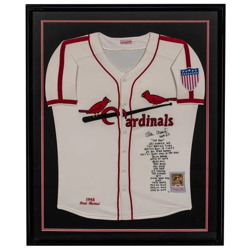 Stan Musial Signed Heavily Inscribed STATS St. Louis Cardinals Jersey PSA DNA