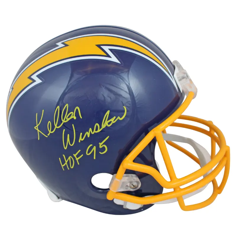 Chargers Kellen Winslow "HOF 95" Signed 74-87 Throwback Full Size Rep Helmet BAS