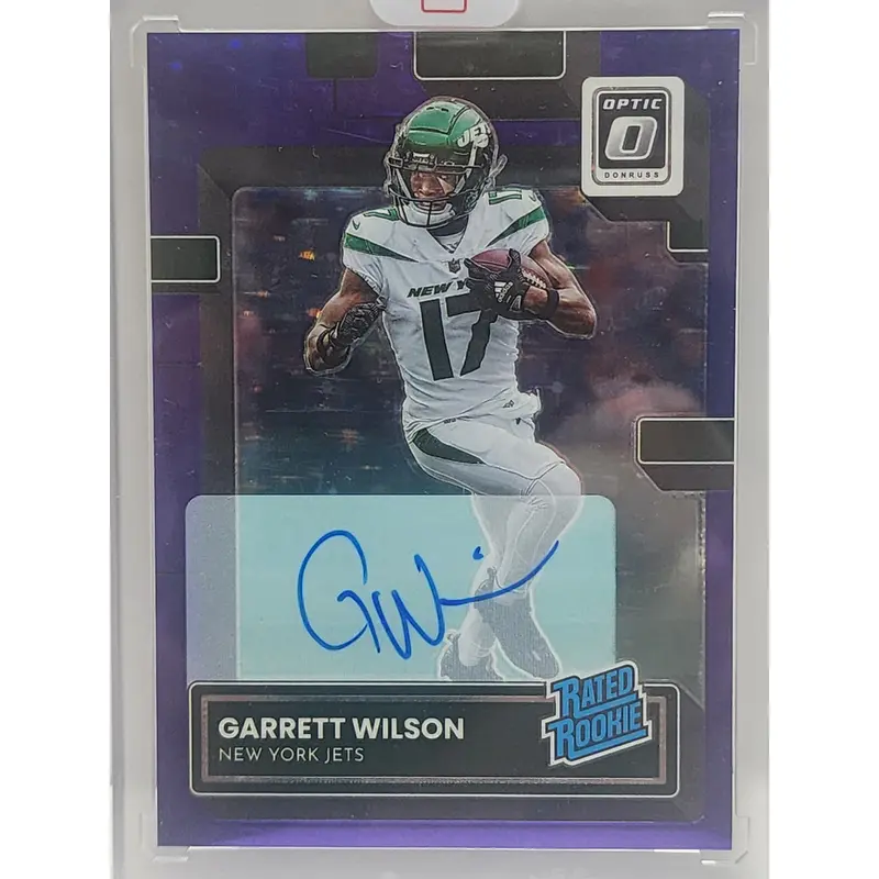 Garrett Wilson 2022 Panini Optic Purple Stars Auto #48/50