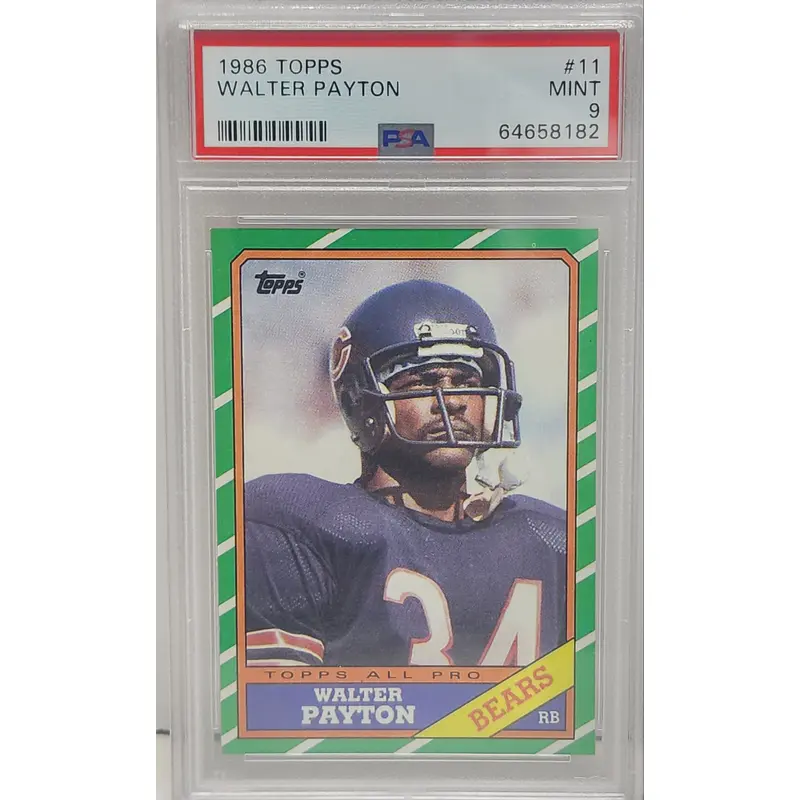 Walter Payton 1986 Topps #11 PSA 9 Mint 8182