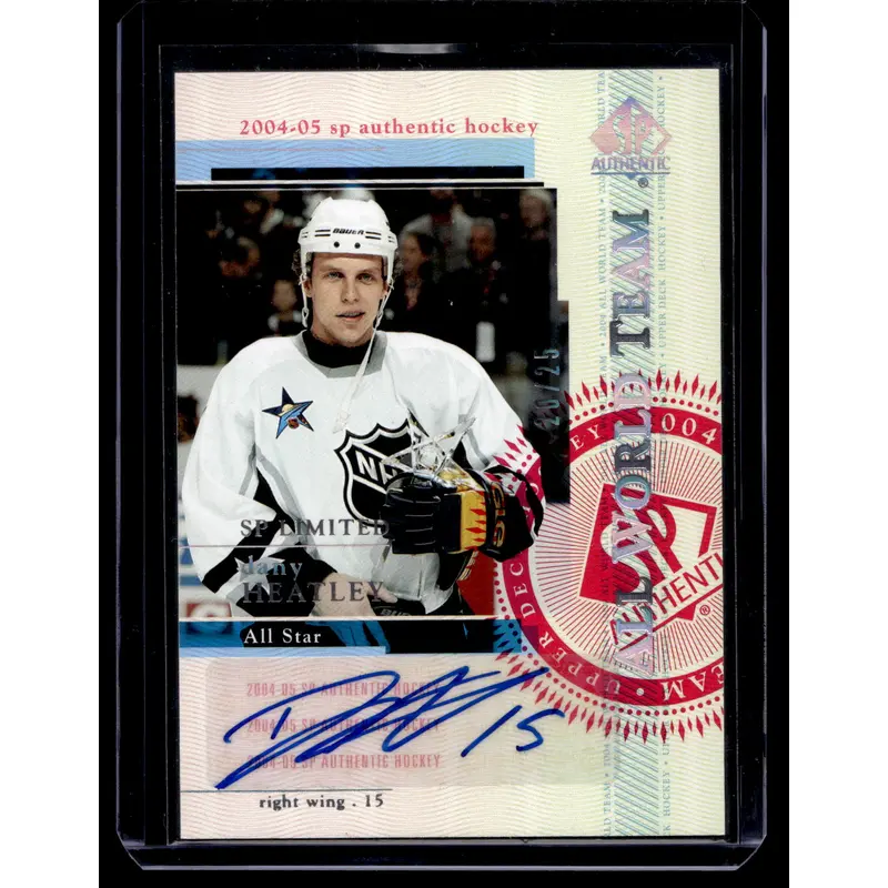 2004-05 Upper Deck SP Authentic - SP Limited All World Team - Dany Heatley #98 /25