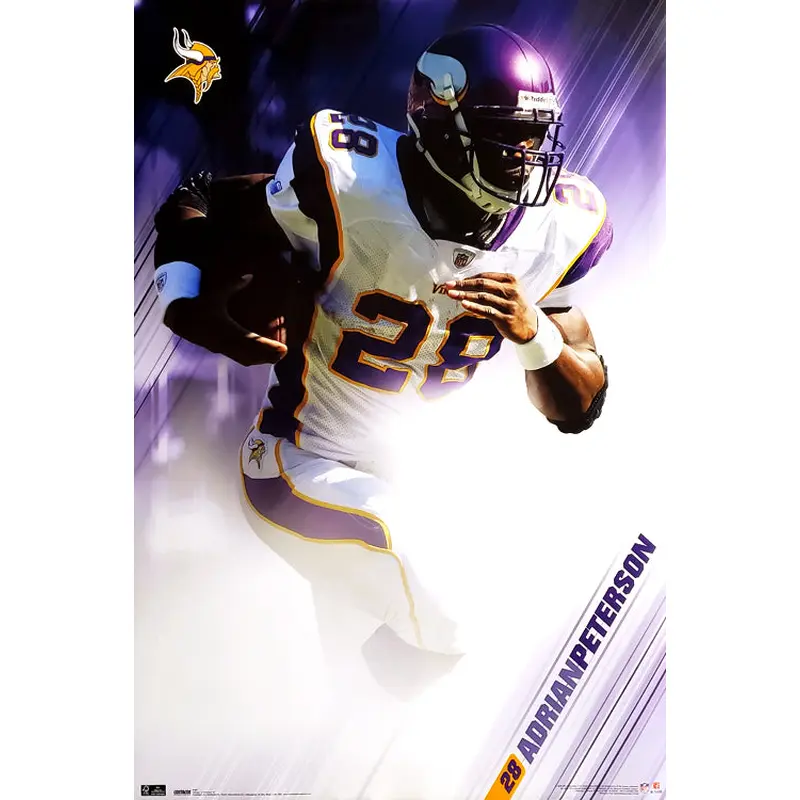 Adrian Peterson "Purple Power" Minnesota Vikings NFL Action Poster - Costacos Sports
