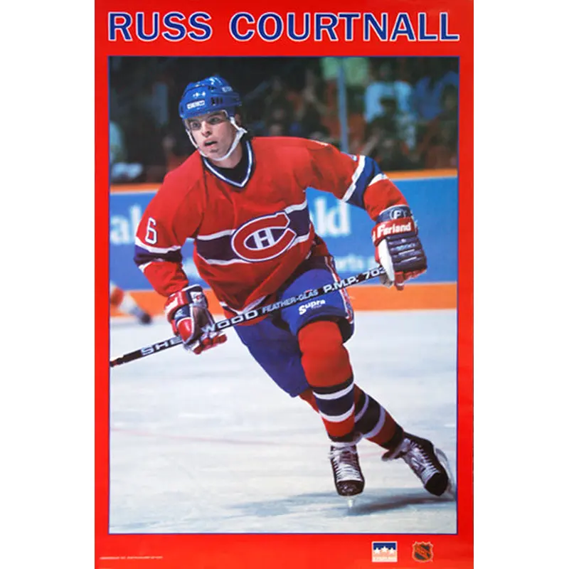 Russ Courtnall "Habs Action" Montreal Canadiens NHL Hockey Poster - Starline 1989