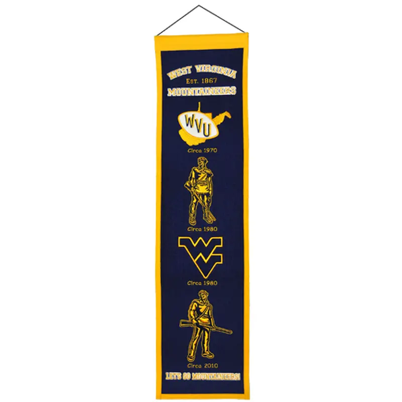 West Virginia Mountaineers Logo Evolution Heritage Banner