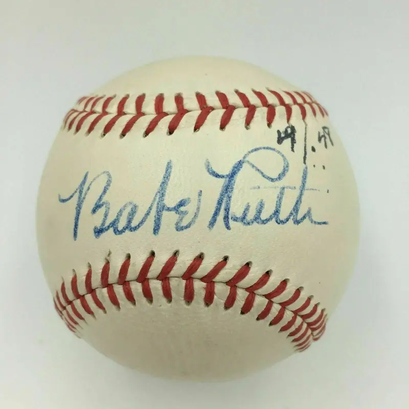 The Finest Babe Ruth Single Signed American League Baseball PSA/DNA MINT 8