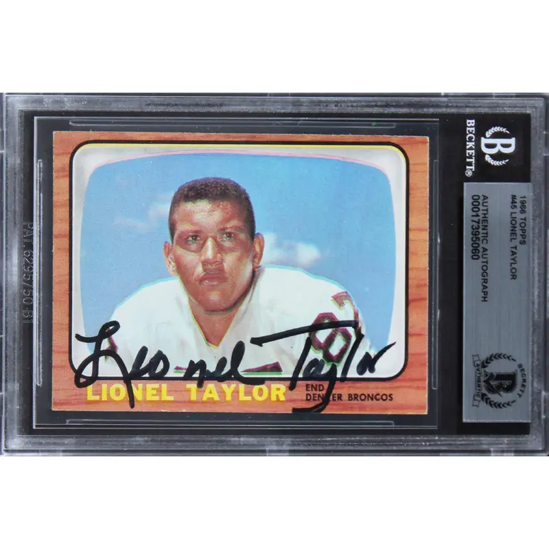 Broncos Lionel Taylor Authentic Signed 1966 Topps #45 Card BAS Slabbed