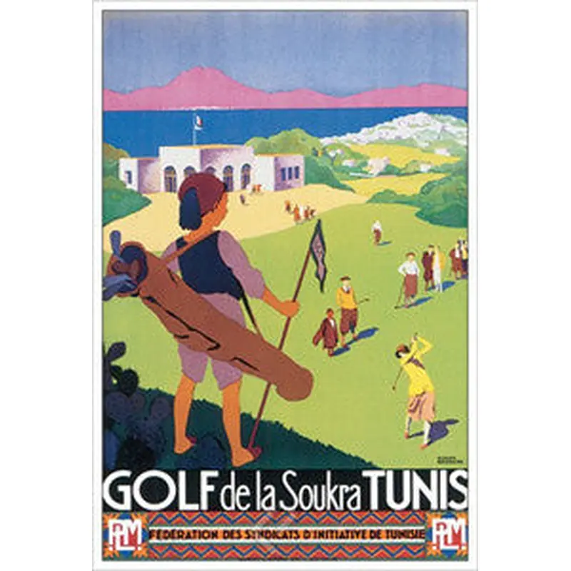 Golf in La Soukra, Tunisia (c.1932) Vintage Poster Reprint - Eurographics