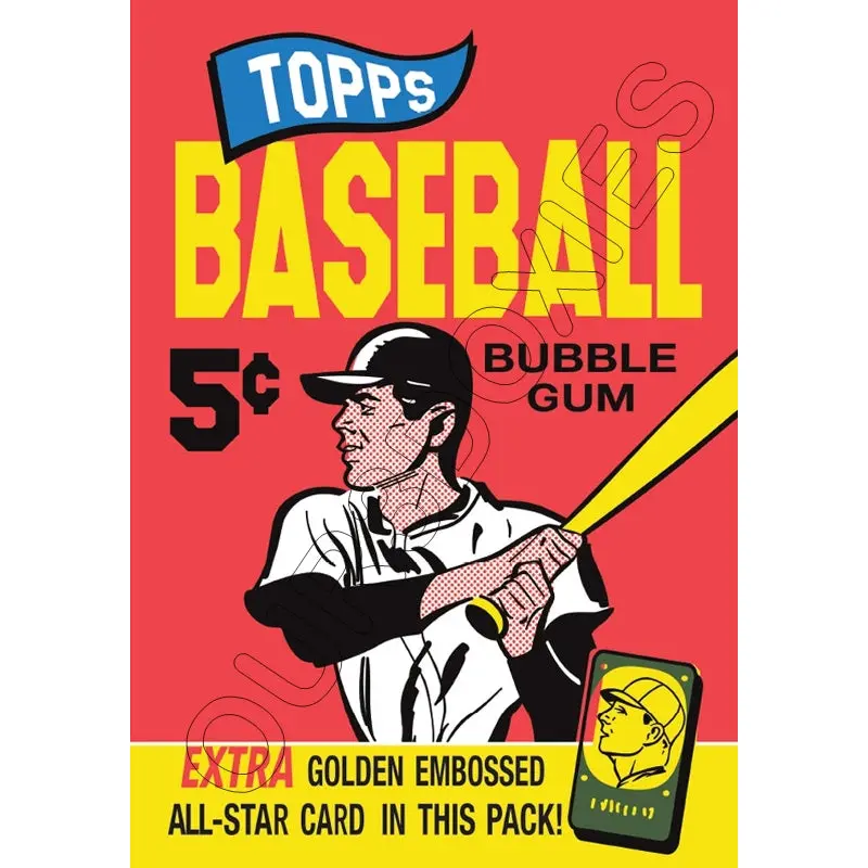 1965 Topps Baseball Wax Pack Wrapper Store Counter Advertising Standup Sign - 1016