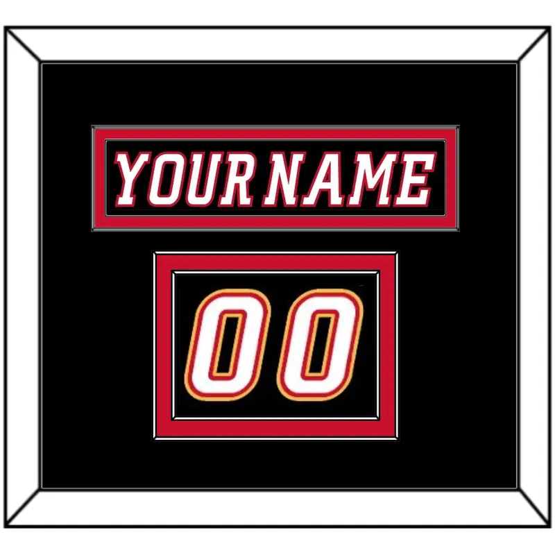 Calgary Nameplate & Number (Shoulder) - Alternate Black - Double Mat 2