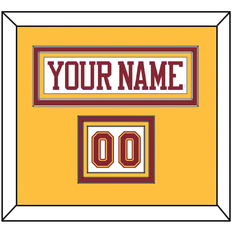Minnesota Nameplate & Number (Shoulder) - Home White - Triple Mat 3