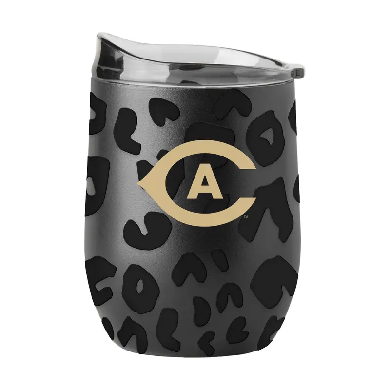 UC Davis Leopard 16oz Black Powdercoat Curved Beverage