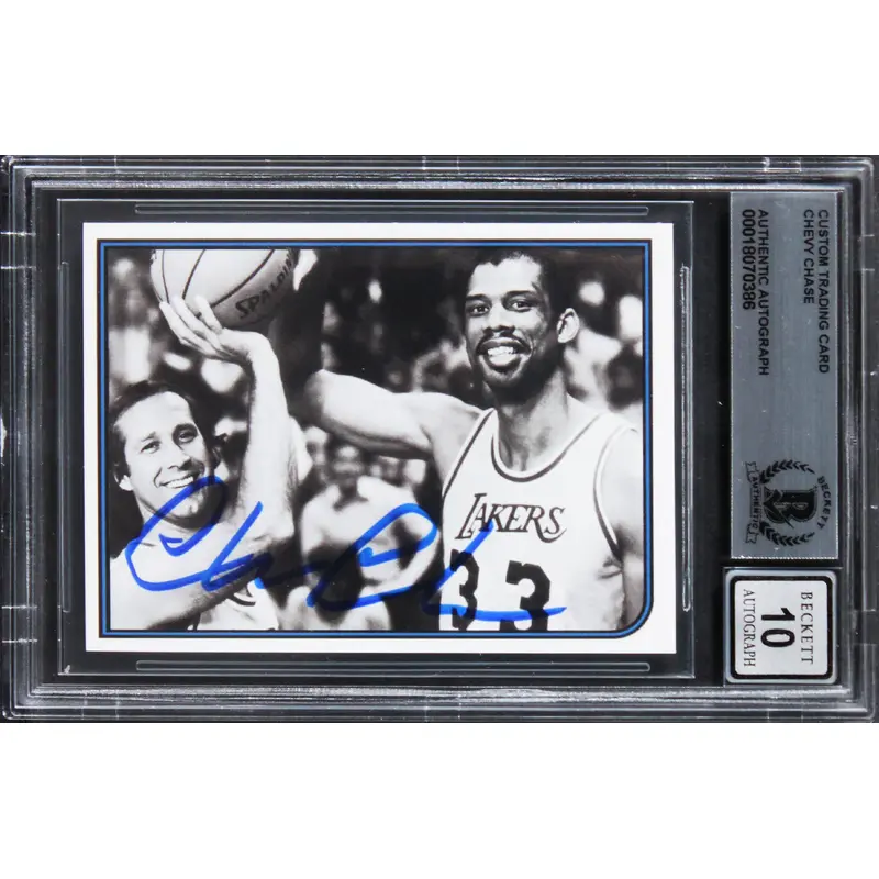 Chevy Chase Fletch Signed Custom Trading Card Auto Graded Gem 10! BAS Slabbed