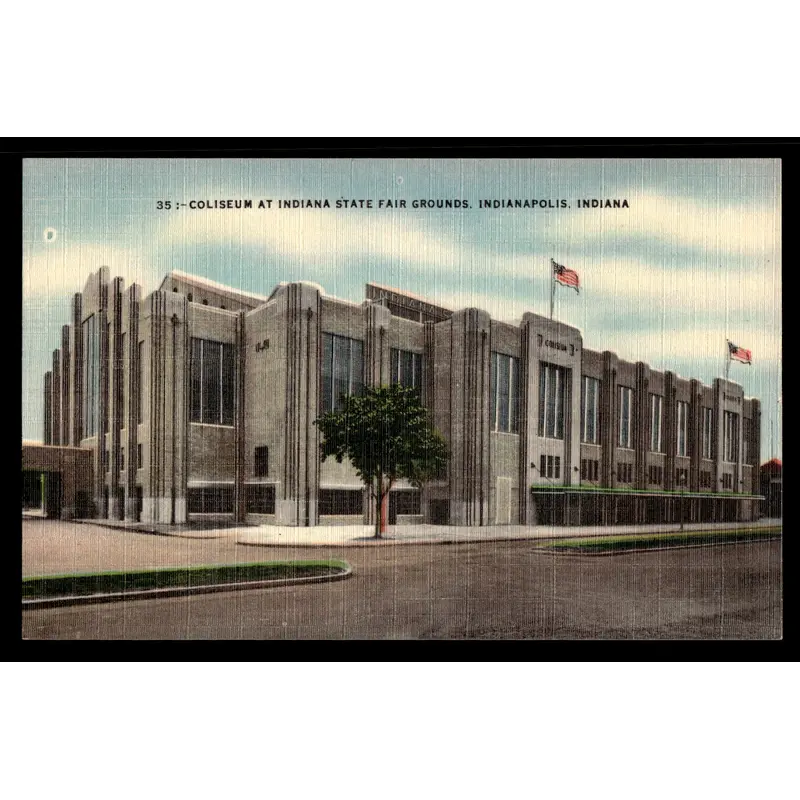 Vintage Indiana State Coliseum Postcard