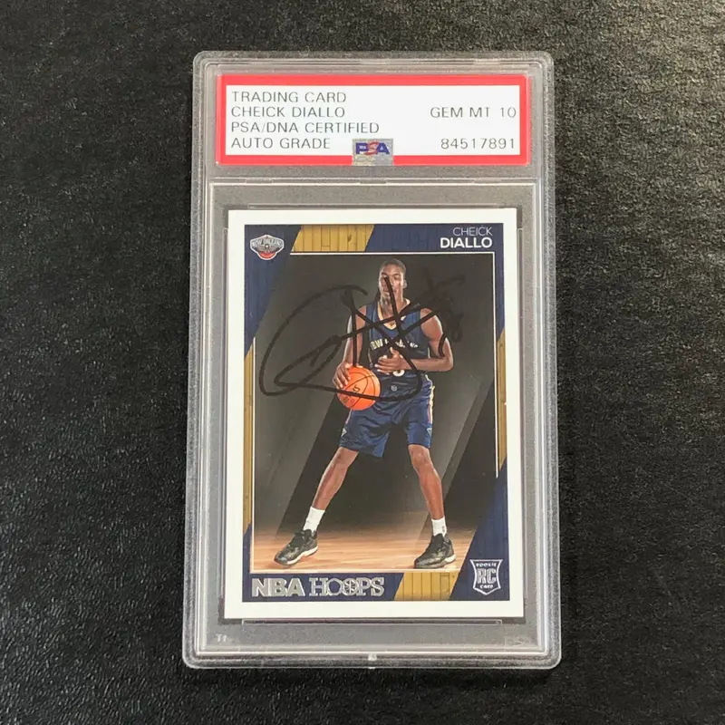 2016-17 NBA Hoops #289 Cheick Diallo Signed Card AUTO 10 PSA Slabbed RC Pelicans