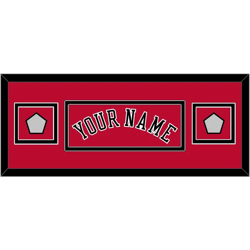 Chicago Name & 2 Champions Patches - Road Red (1986-2017) - Double Mat 4