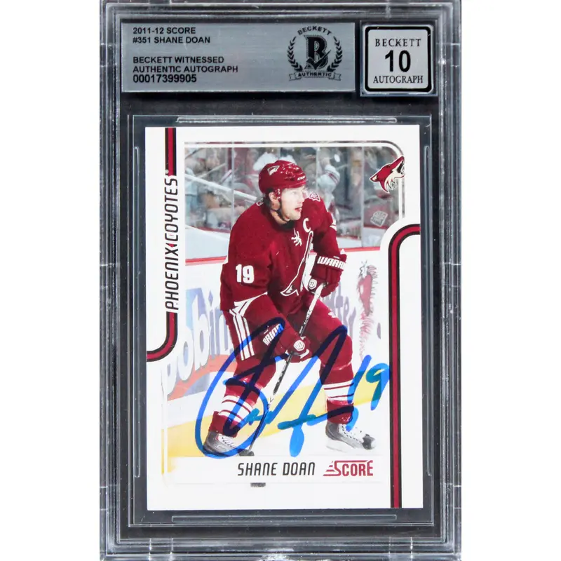 Coyotes Shane Doan Authentic Signed 2011 Score #351 Card Auto 10! BAS Slabbed