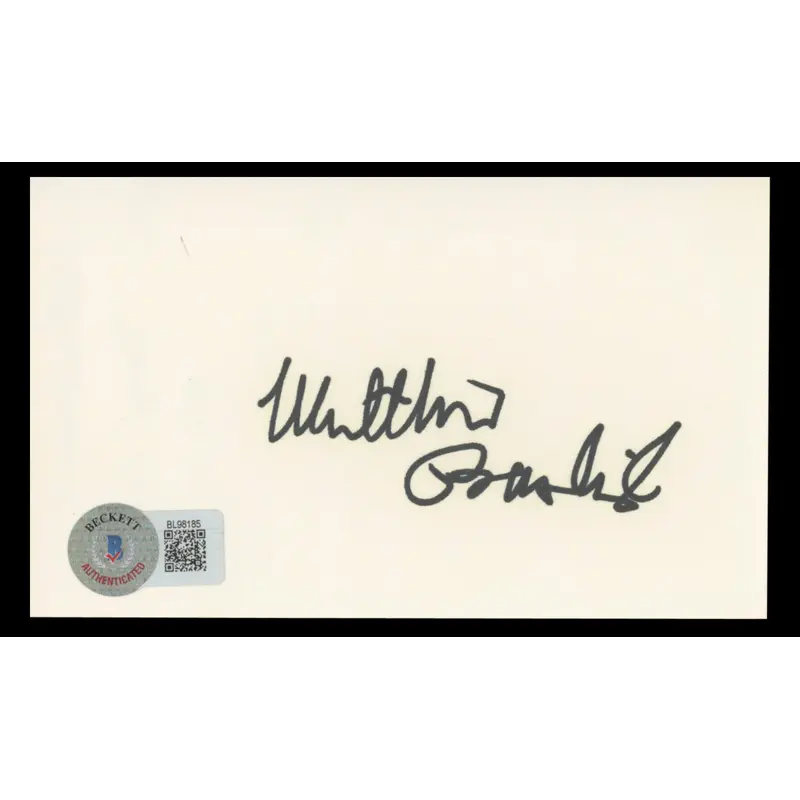 Matthew Broderick Ferris Bueller's Day Off Signed 3x5 Index Card BAS #BL98185